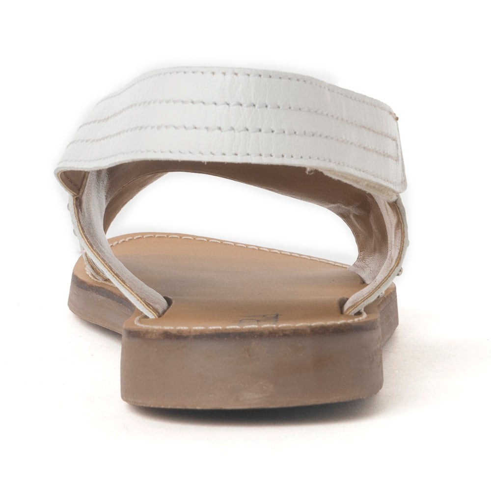 Lilytrail Embroidered Leather Sandals in Frost White