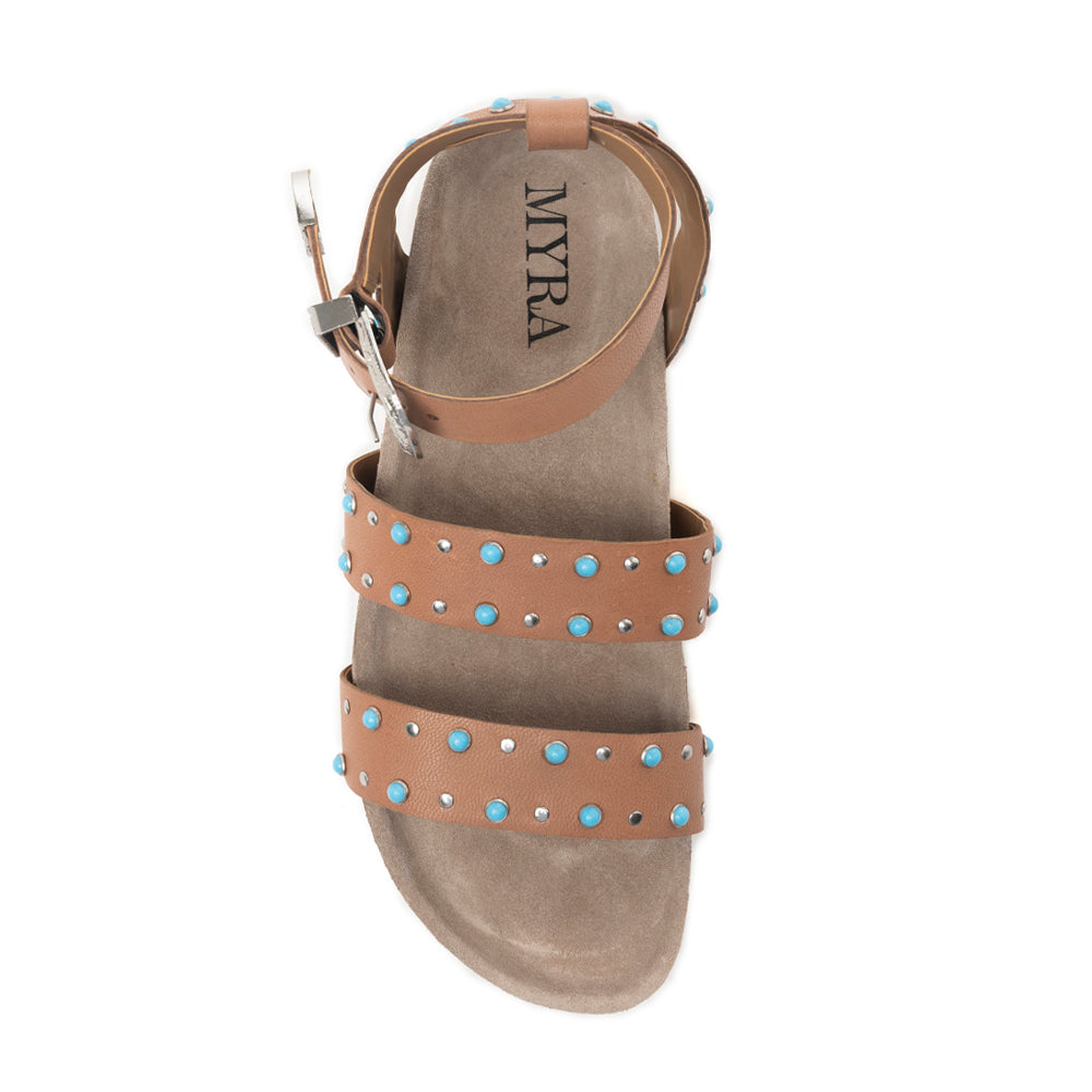 Saddle Ridge Trail Leather Sandals in Light Brown