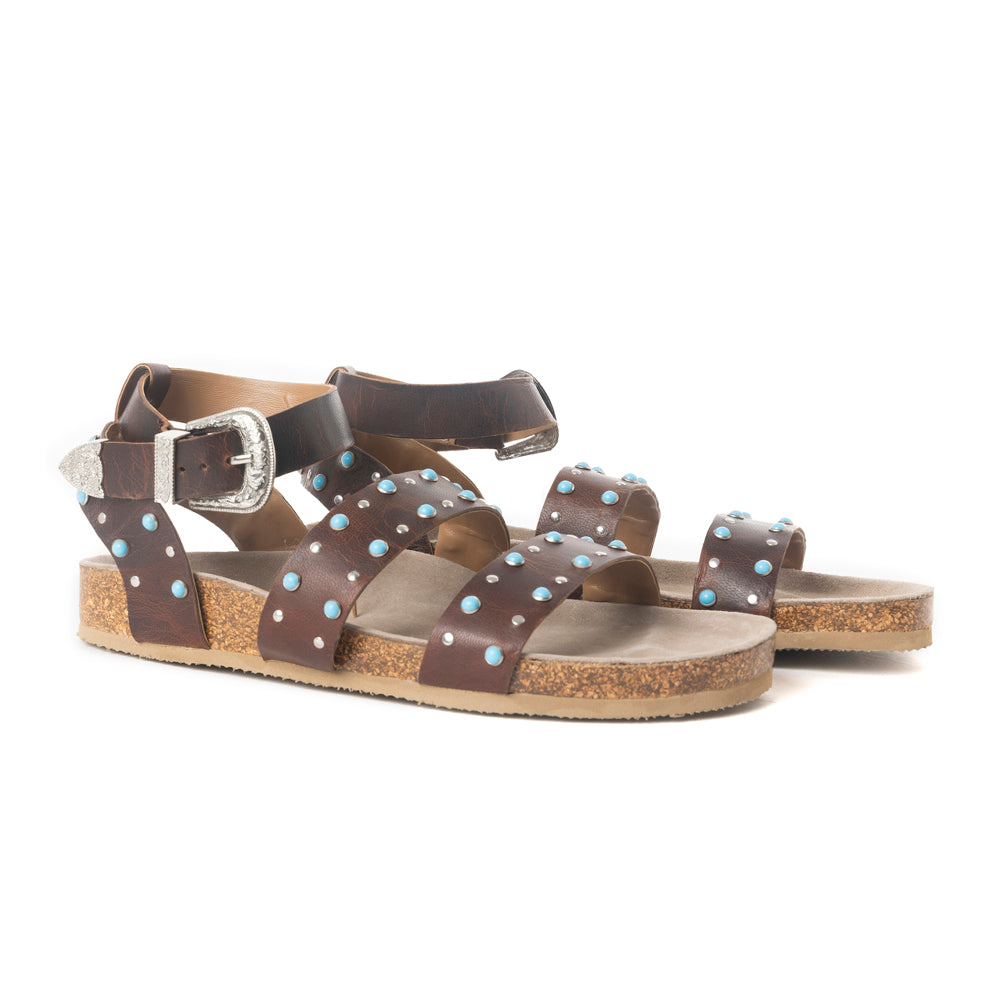Saddle Ridge Trail Leather Sandals in Dusty Brown