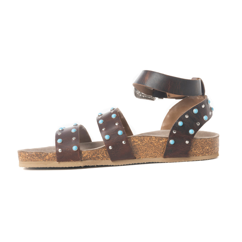 Saddle Ridge Trail Leather Sandals in Dusty Brown