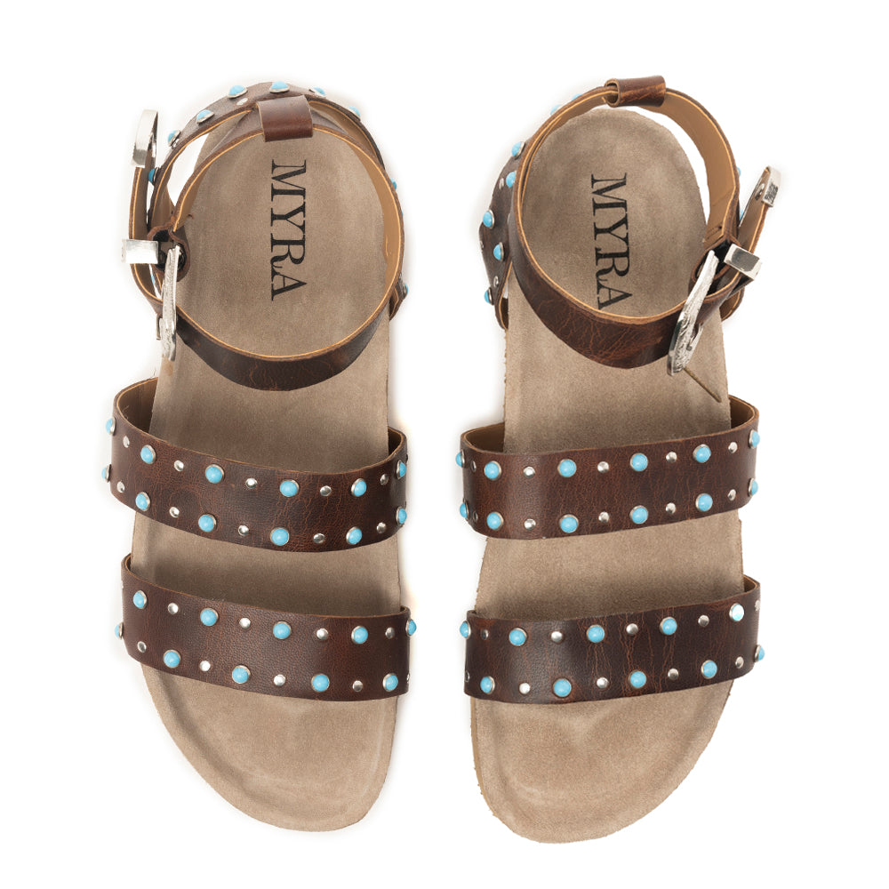 Saddle Ridge Trail Leather Sandals in Dusty Brown