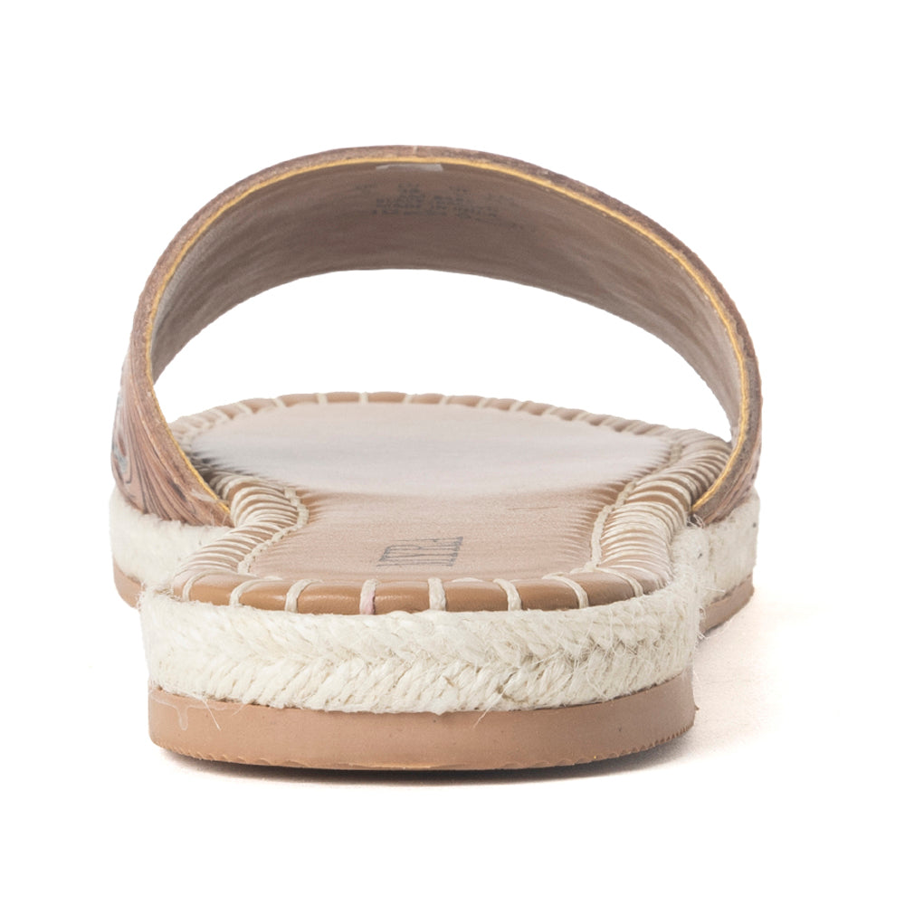 Dustlily Trail Handtooled Sandals in Rawhide Tan