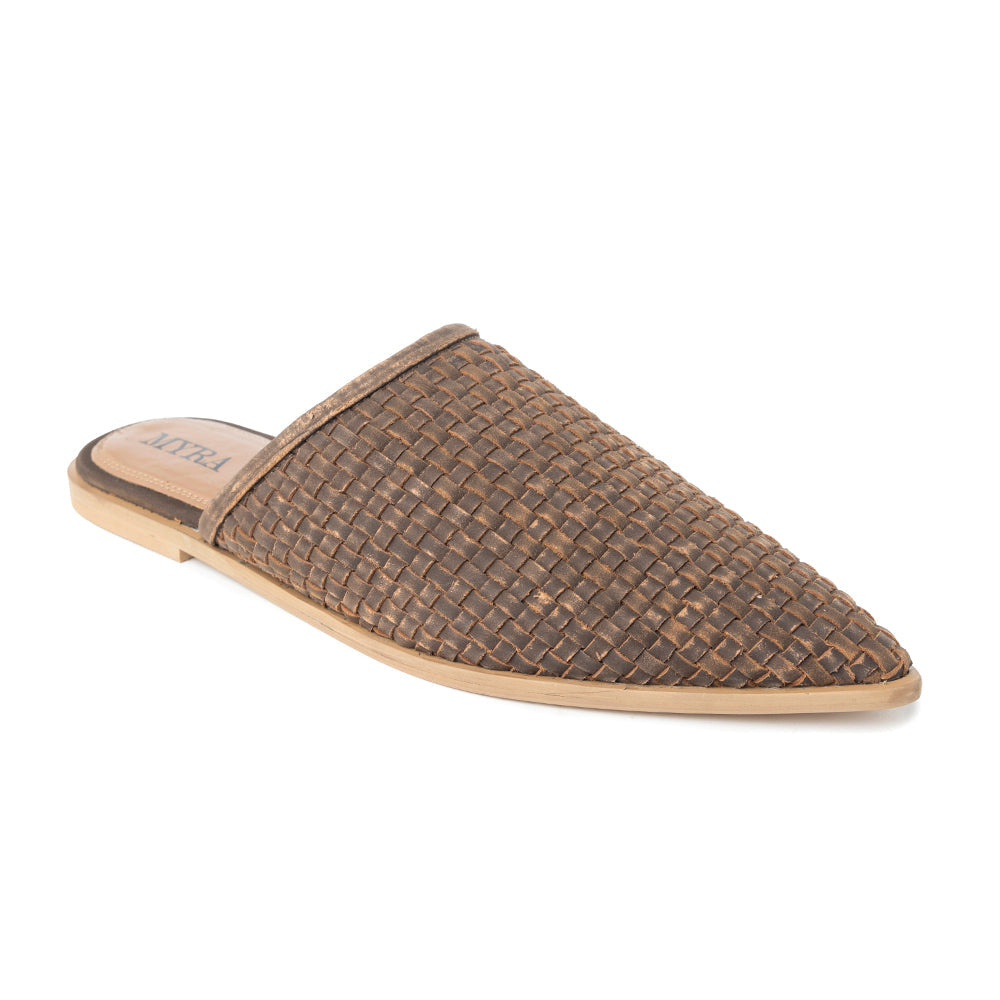 Spurloom Braided Sandals in Espresso Brown