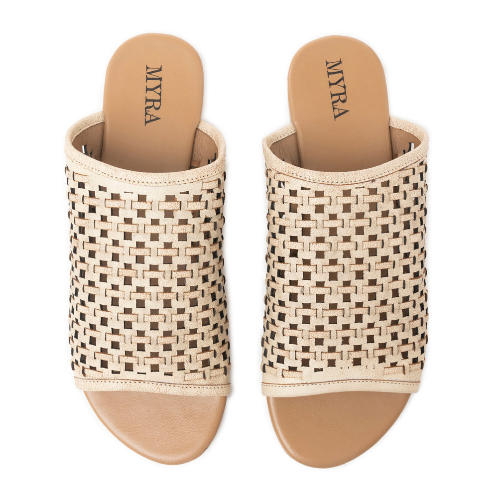 Dawnlace Desert Curve Sandals in  Beige