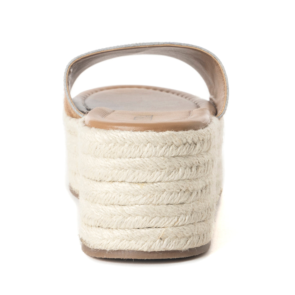 Mesa Mane Hairon Leather Sandals in Brown & White