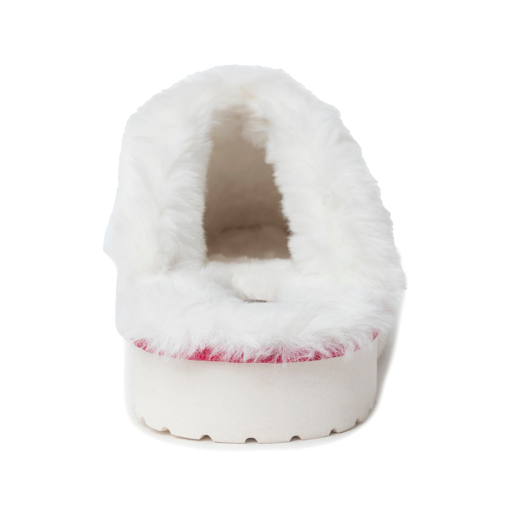 Snowdrift Embossed Leather Slippers in Pink