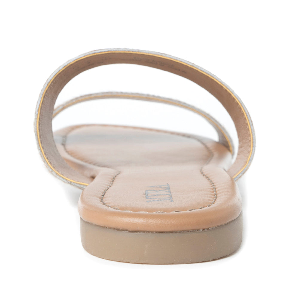 Vaquero Leather Hairon Sandals in Oakdust Brown