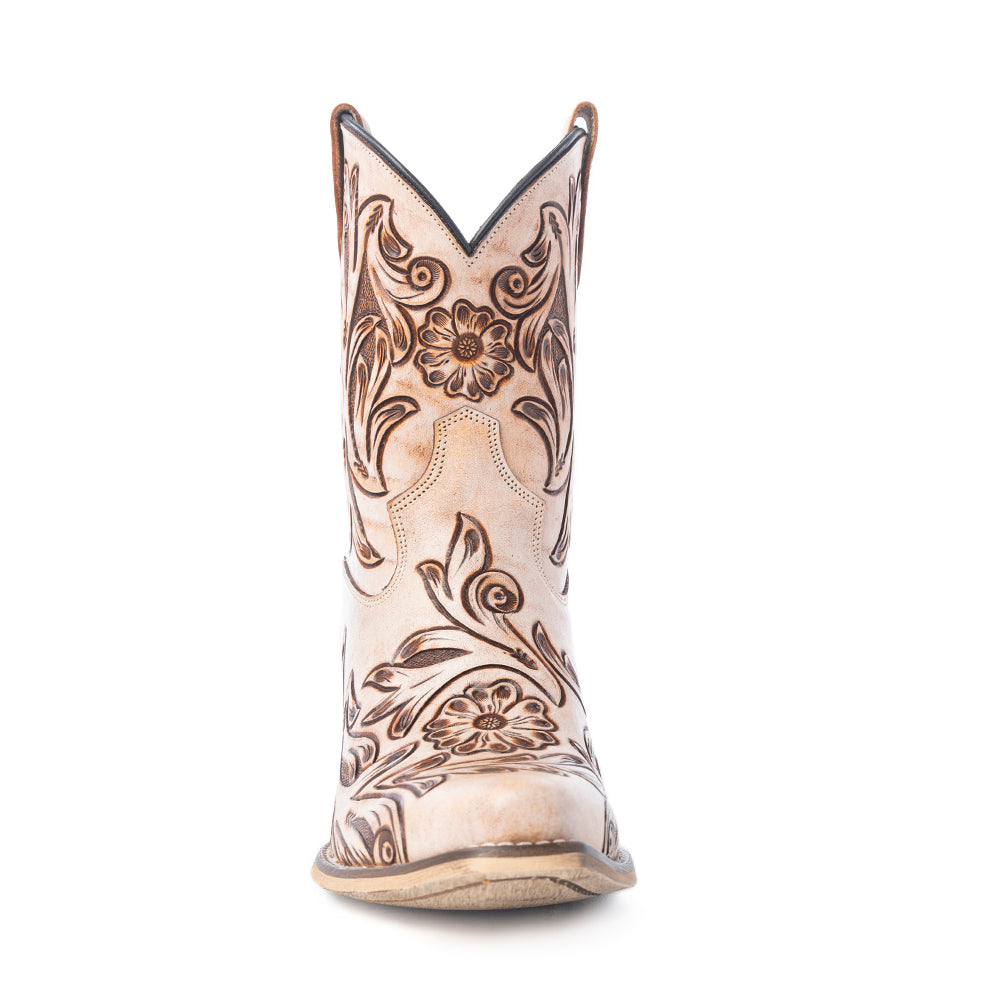 Copper Rose Western Booties in Cream