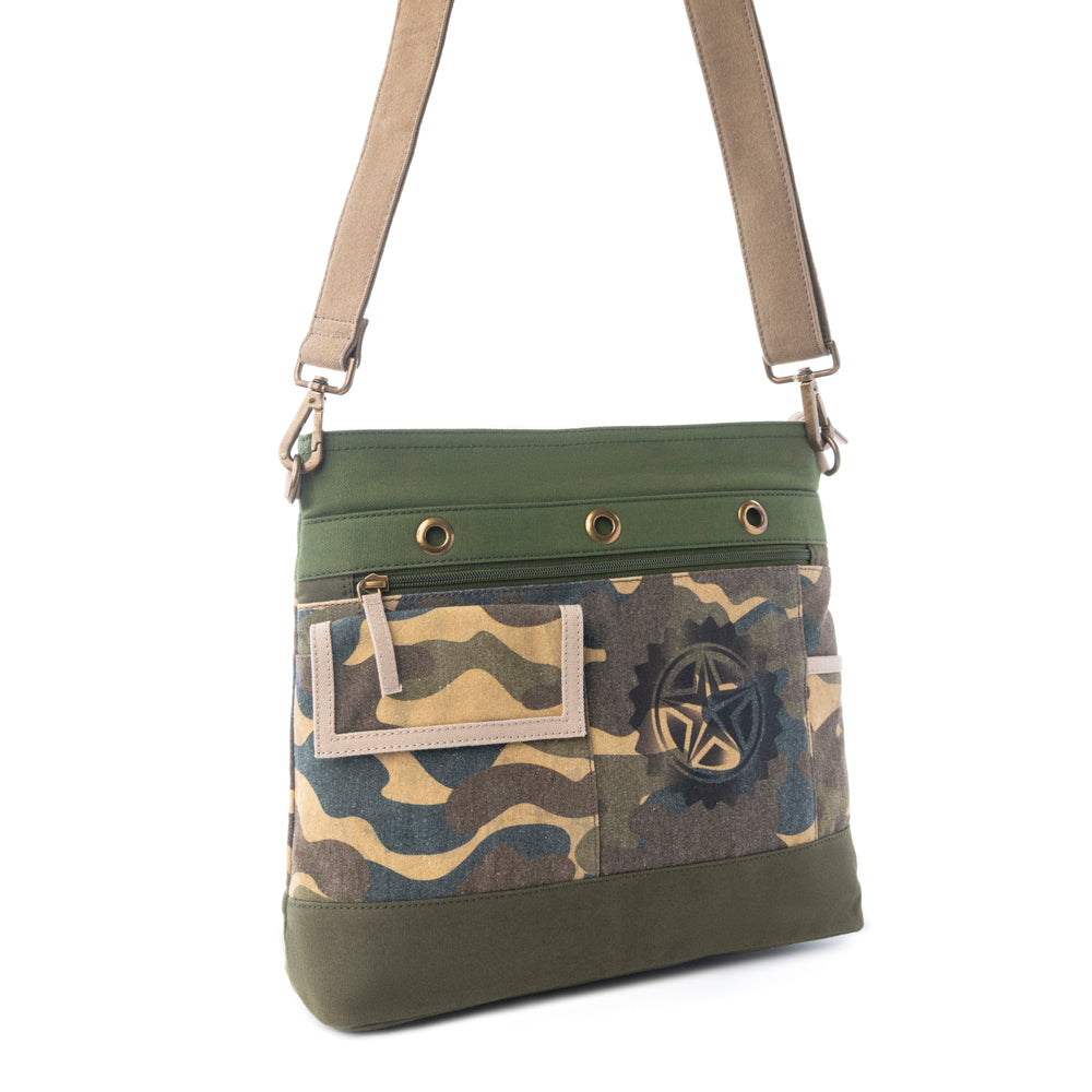 Ranger’s Day Crossbody Bag in Army Camo Green