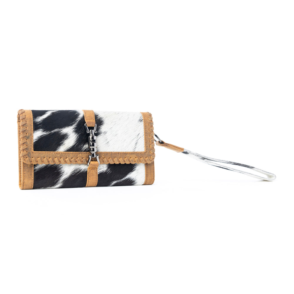 Monarch Hide Hairon Leather Wallet in Rustic Ivory