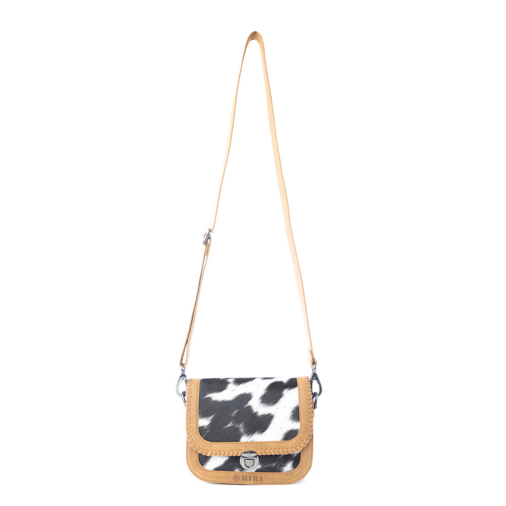 Luna Frost Hairon Leather Bag in Golden Saddle
