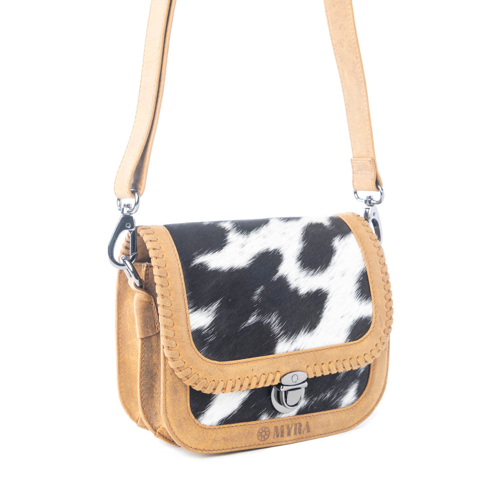 Luna Frost Hairon Leather Bag in Golden Saddle
