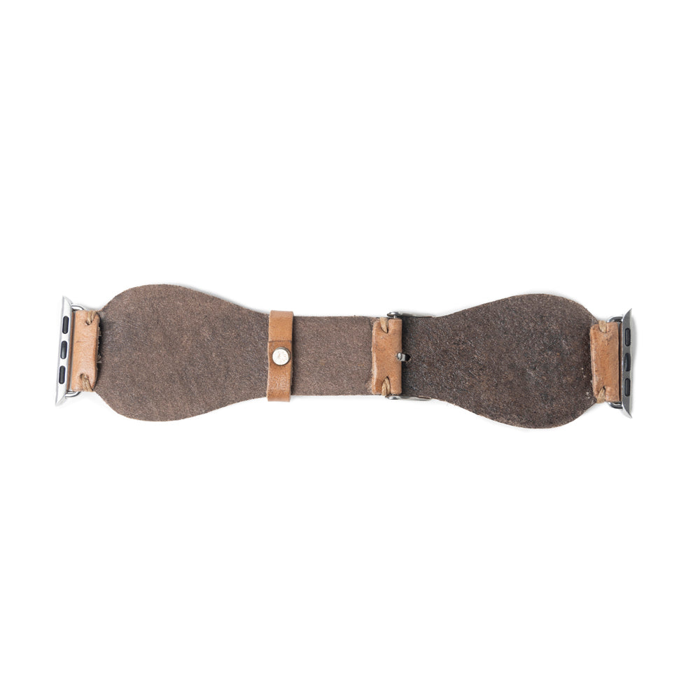 Lone Star Handtooled Leather Watch Band in Antique Tan