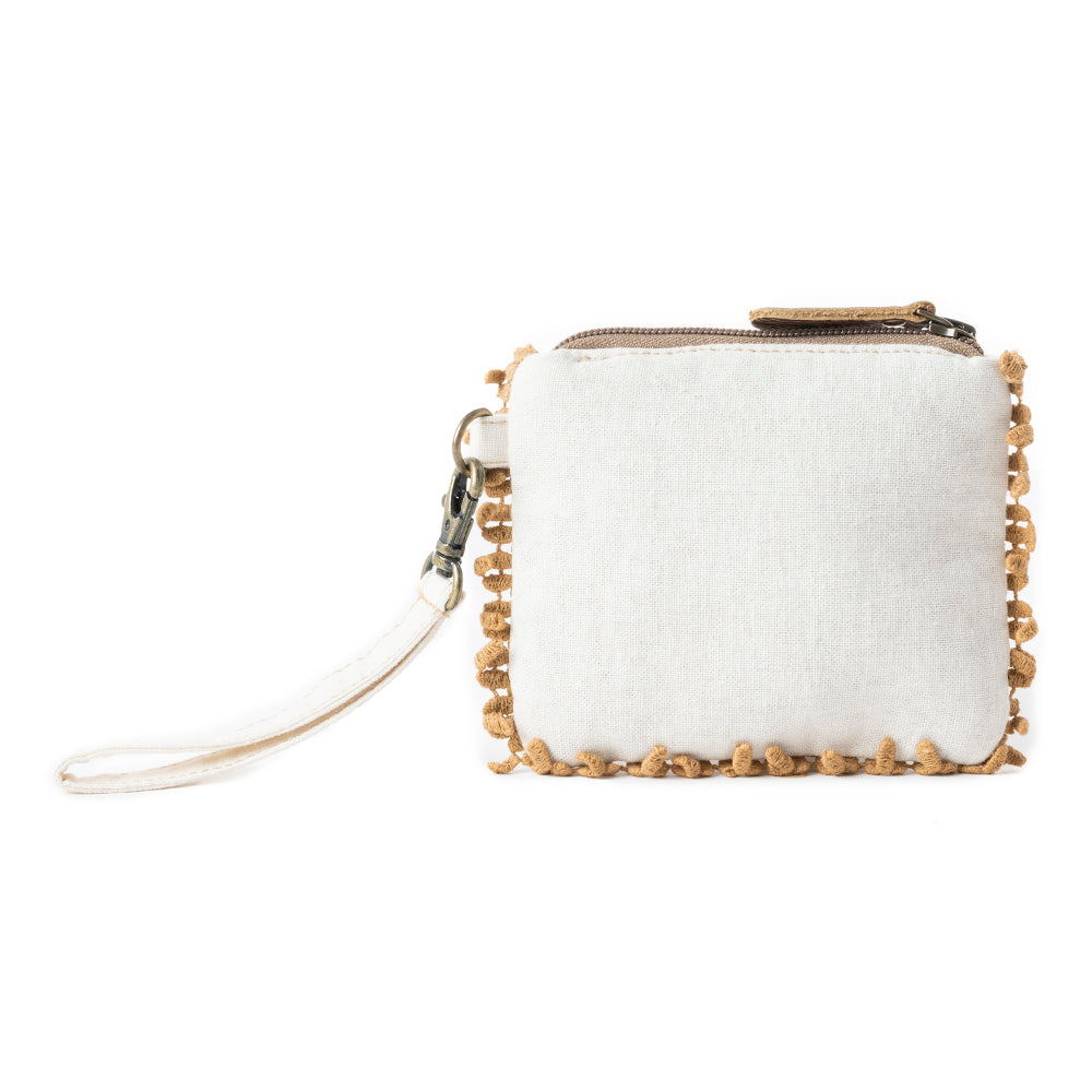 Savanna Glow Woven Pouch Bag in Sunny Gold