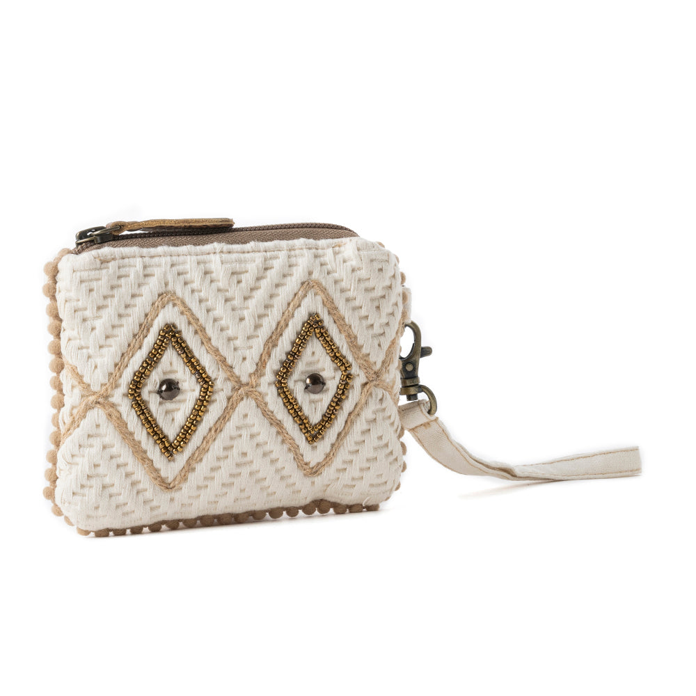 Sierra Whisper Woven Pouch in Dusty Ivory