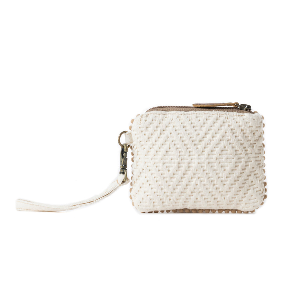 Sierra Whisper Woven Pouch in Dusty Ivory