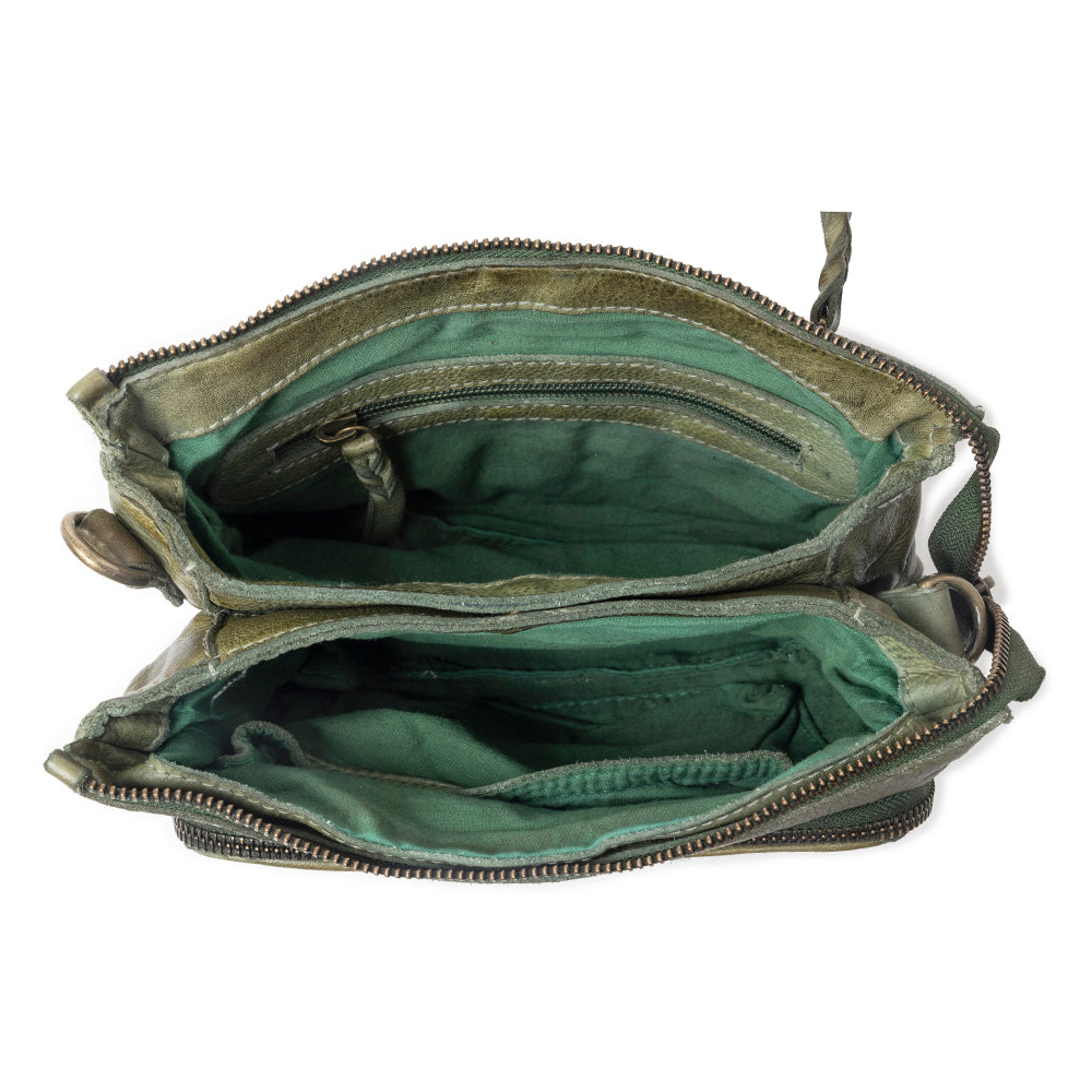Mossveil Leather Bag in Sage Green