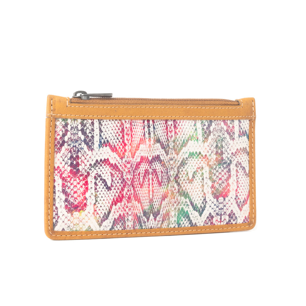 Prism Bloom Leather Credit Card Holder in Wild Pink