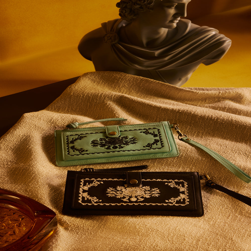 Azure Mesa Leather Wallet Variant Combo