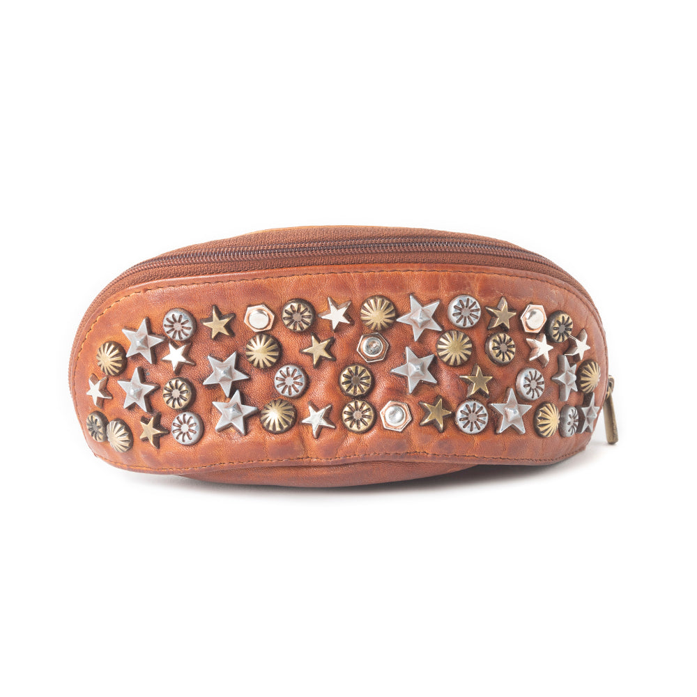 Eclipse Charm Leather Sunglass Case in Brown