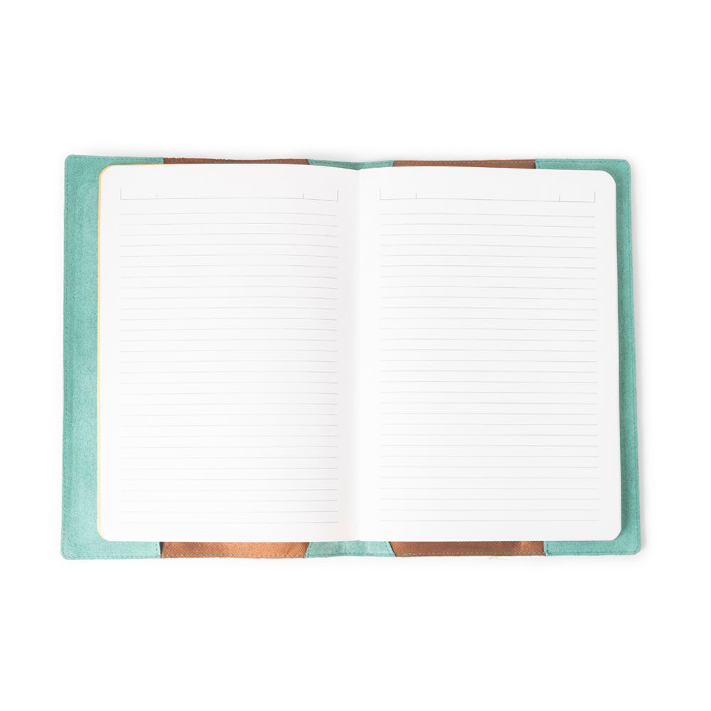 Texas Blaze Embroidered Leather Diary in Turquoise
