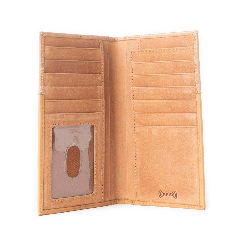 Silvermark Handtooled Leather Wallet in Golden Tan