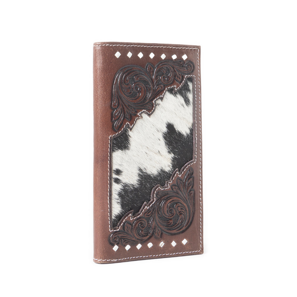 Blackhoof Handtooled Hairon Wallet in Midnight Smoke