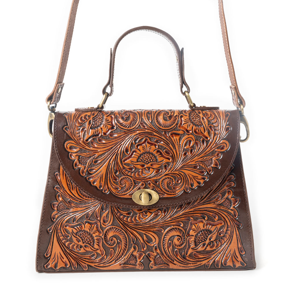 Savannah Scroll Handtooled Leather Bag Variant Combo