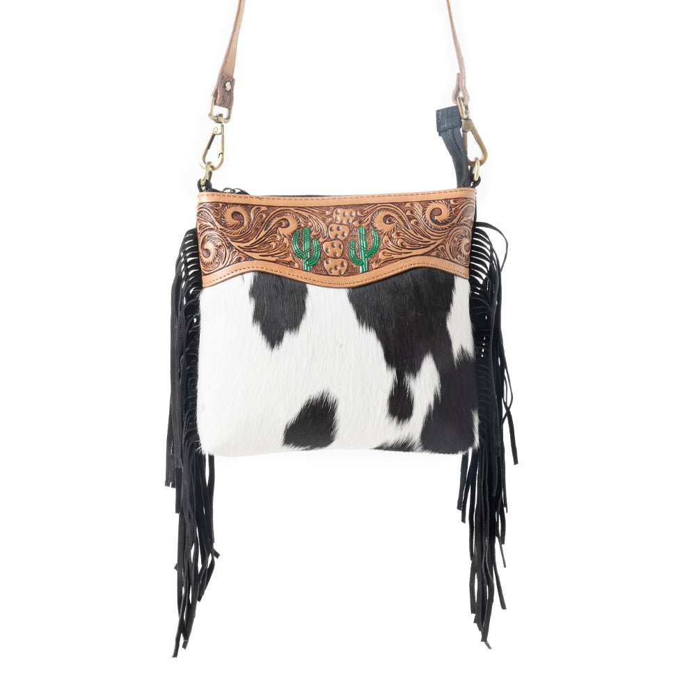 Sonora Charm Handtooled Bag in Black & White