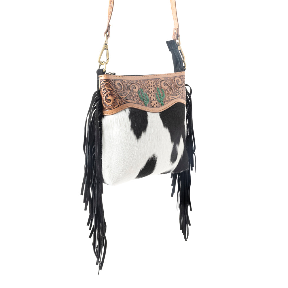 Sonora Charm Handtooled Bag in Black & White