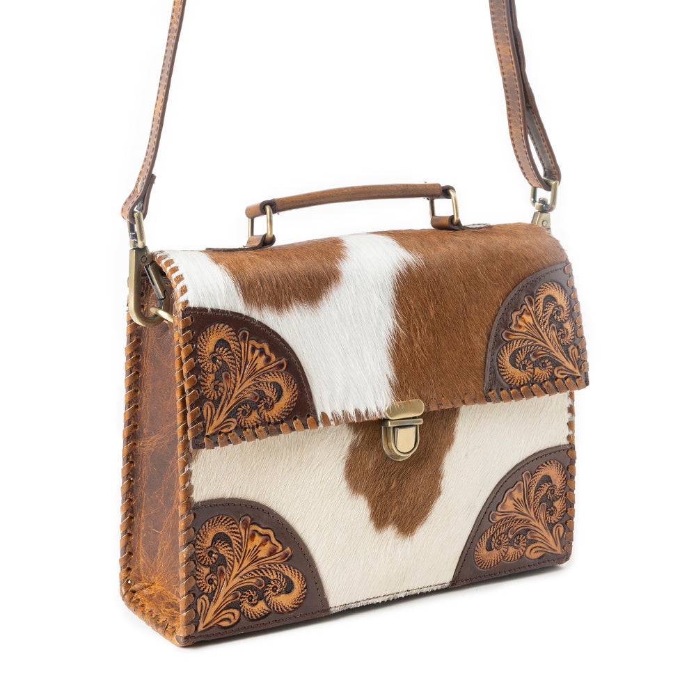 Dakota Dusk Handtooled Bag in Saddle Dust & Moonlight