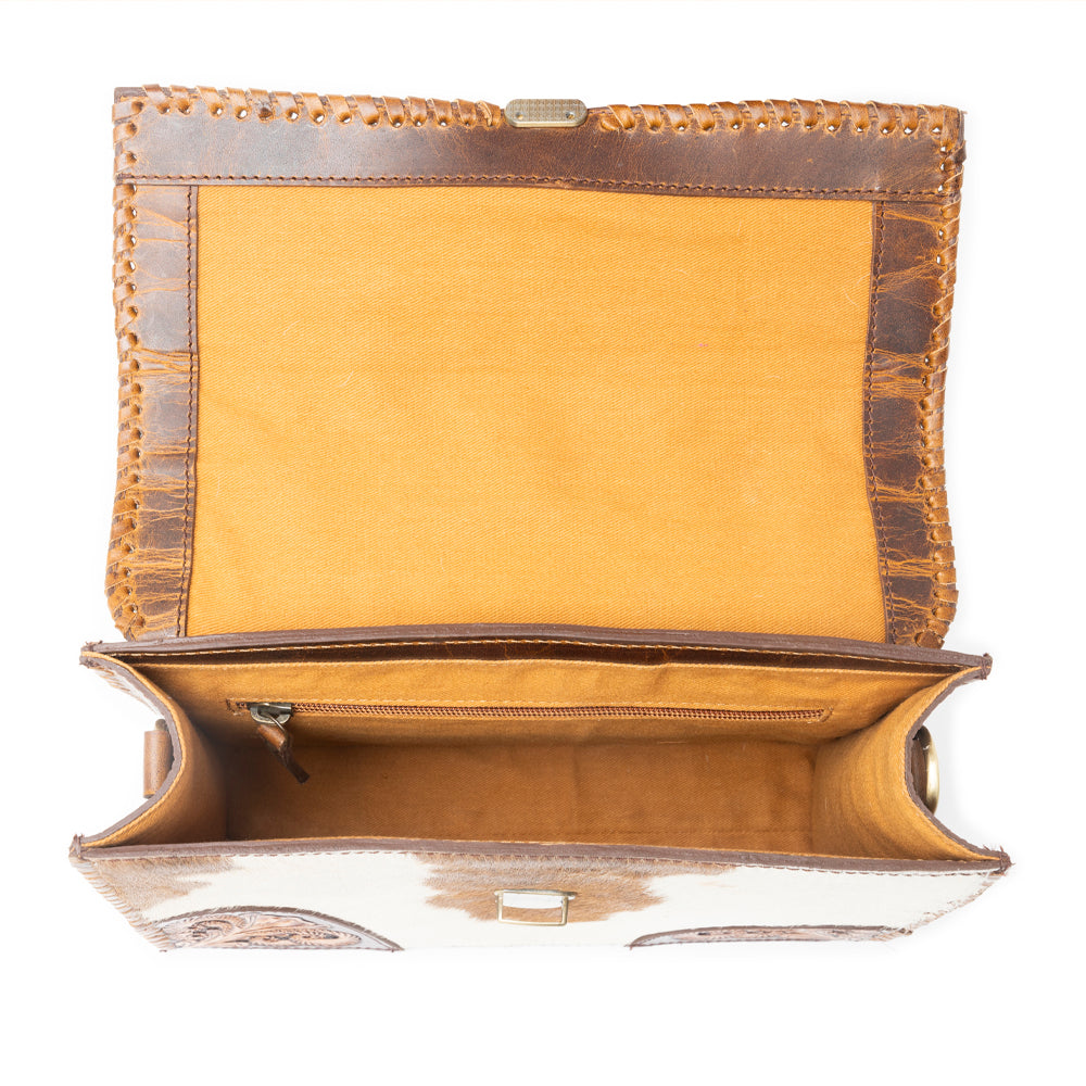 Dakota Dusk Handtooled Bag in Saddle Dust & Moonlight