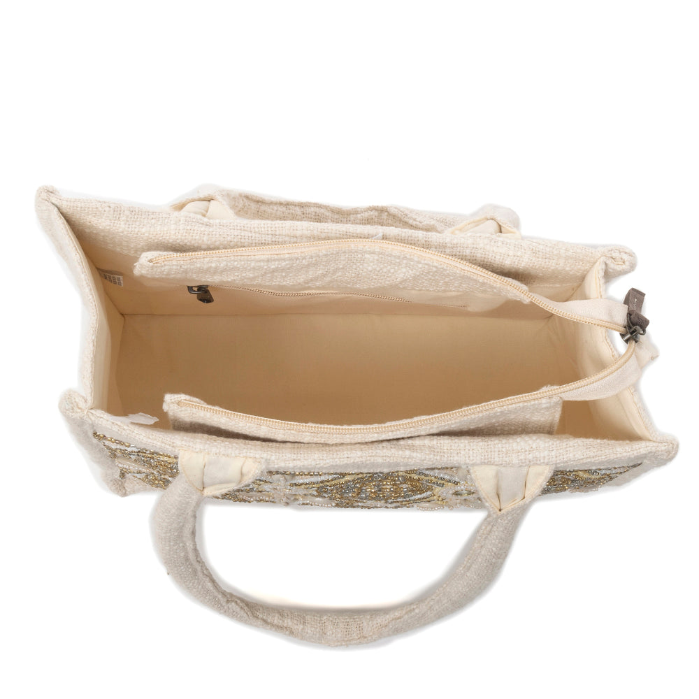 Gypsy Lace Canvas Bag in Boho White