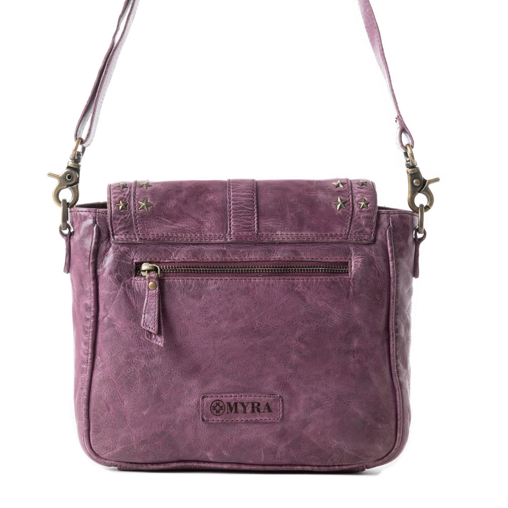 Western Scout Leather Crossbody Bag in Purple