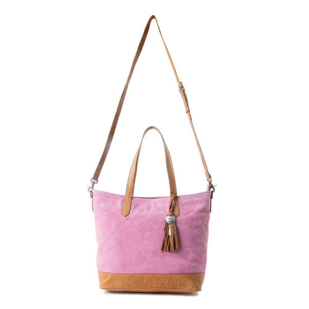 Amber Dune Leather Bag in Pink