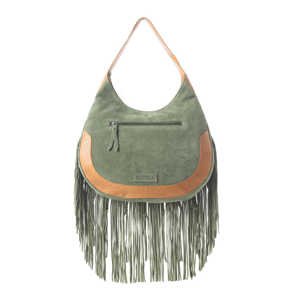 Sage Whisper Fringe Leather Bag Variant Combo