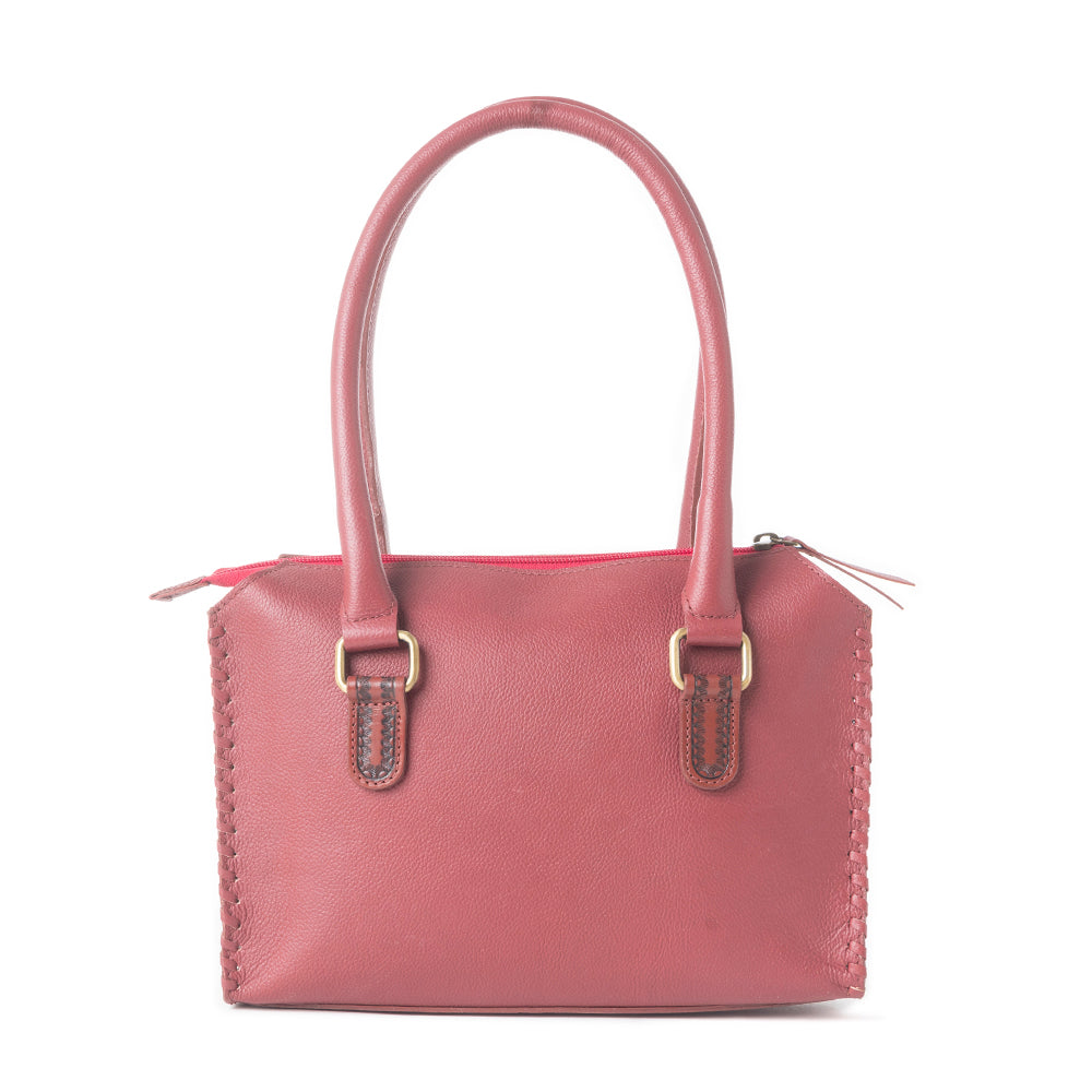 Midnight Grace Handtooled Leather Bag in Red