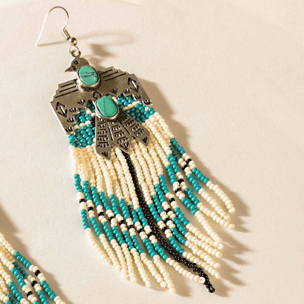 Mystic Mesa Beaded Earrings in Turquoise Trail