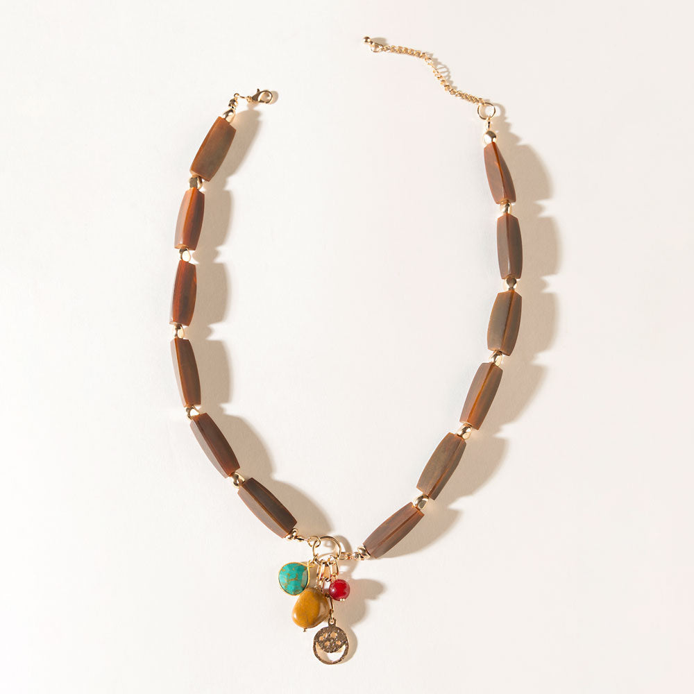 The Elowen Necklace in Cedar Brown