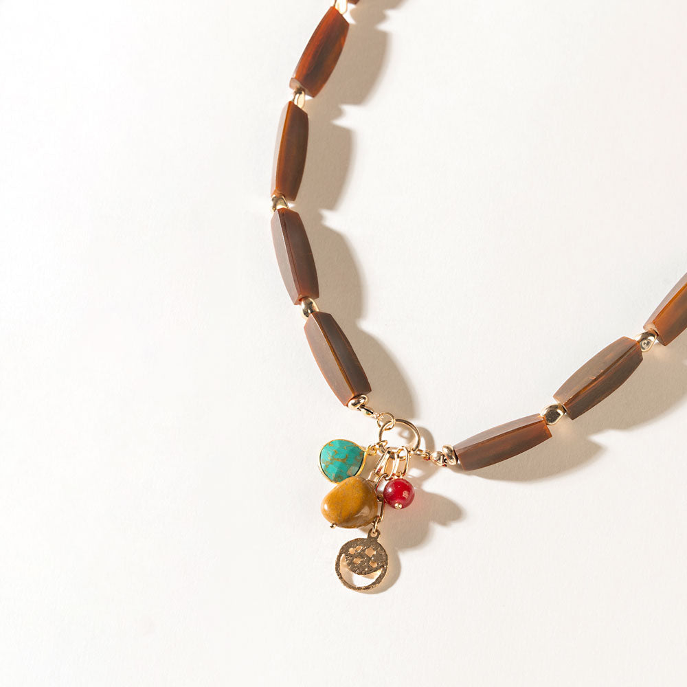 The Elowen Necklace in Cedar Brown