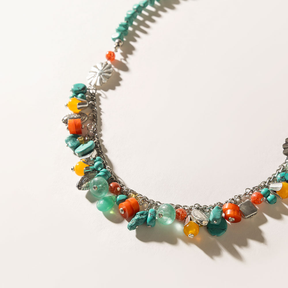 Mesa Mosaic Necklace in Sunset Turquoise