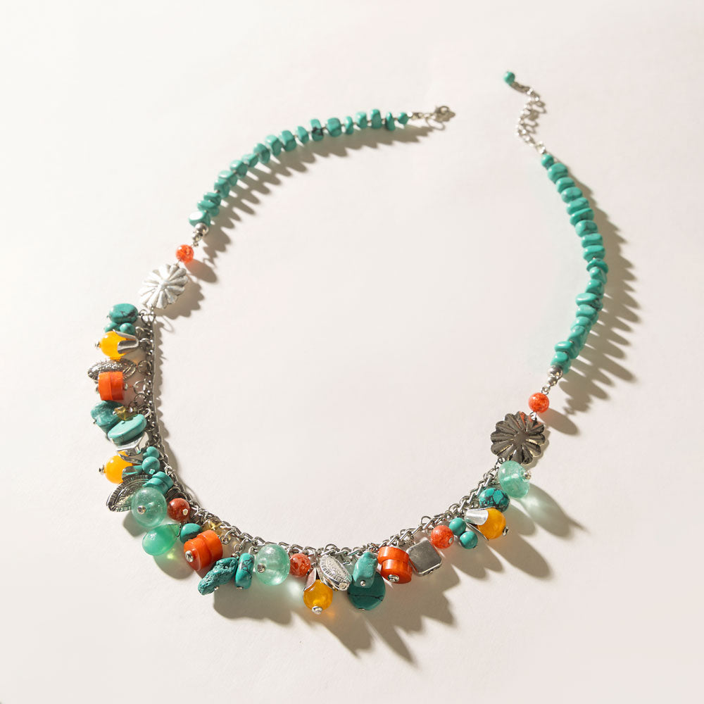 Mesa Mosaic Necklace in Sunset Turquoise