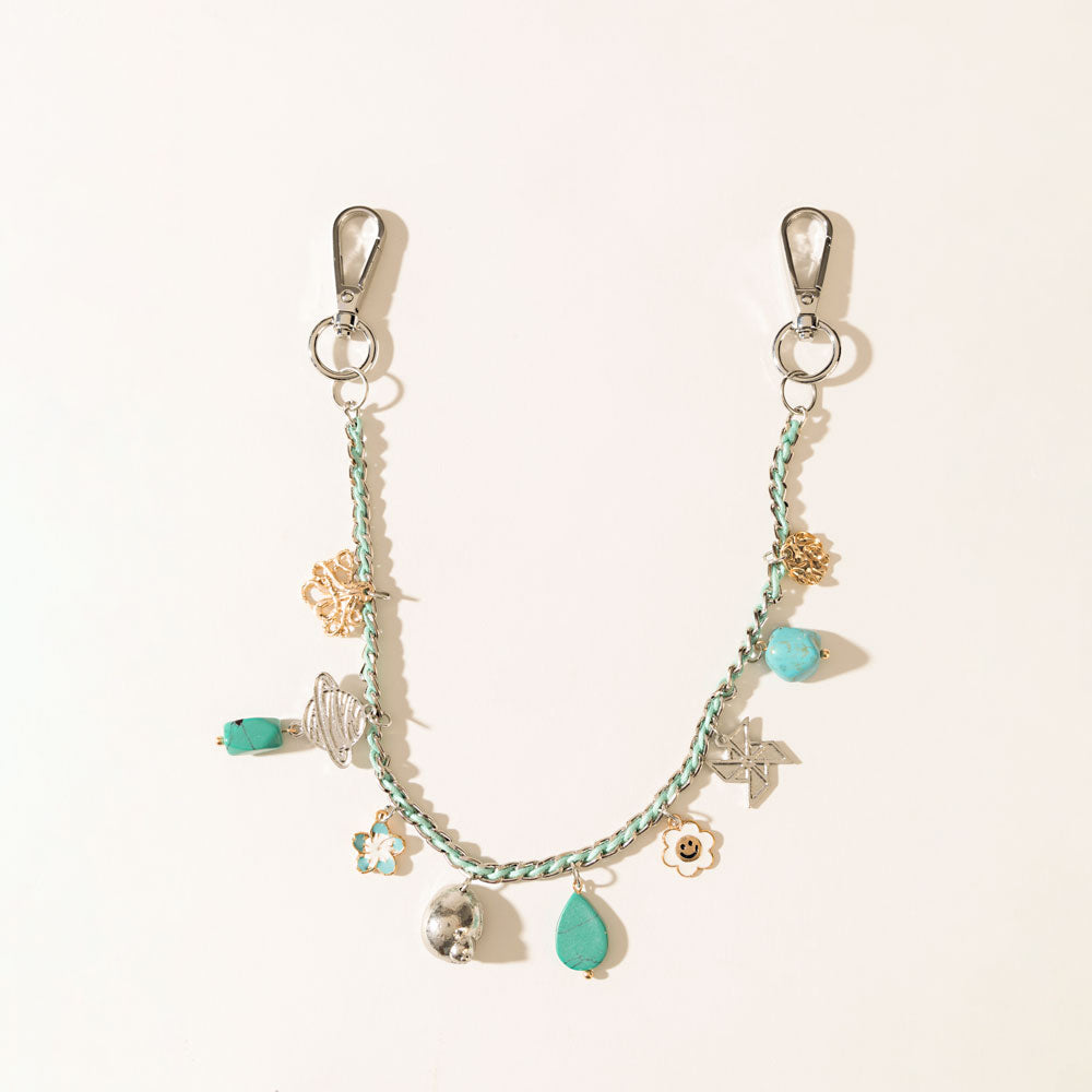 Seaside Relic Bag Charm in Lagoon Blue