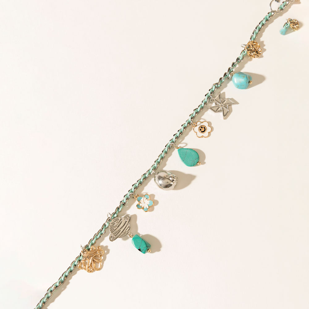 Seaside Relic Bag Charm in Lagoon Blue