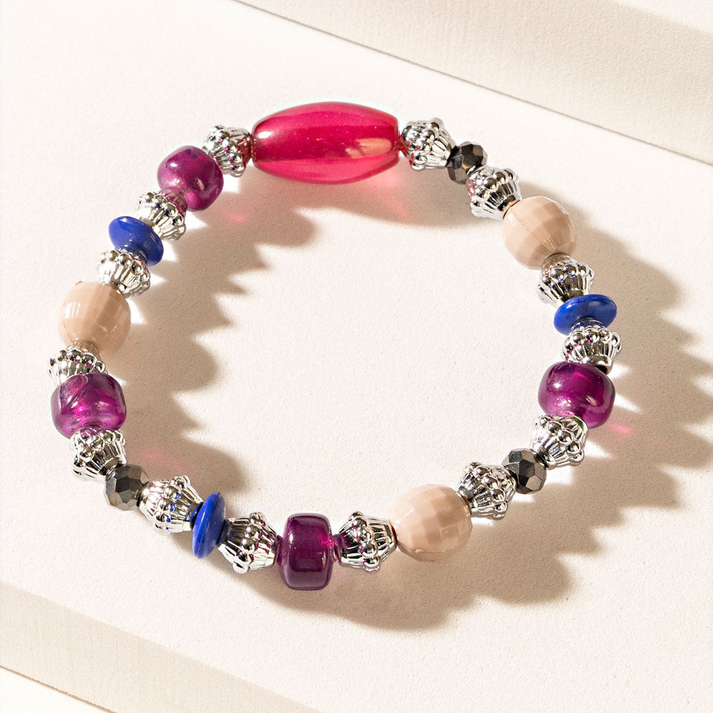 Panthera Layered Bracelet in Neon Plum