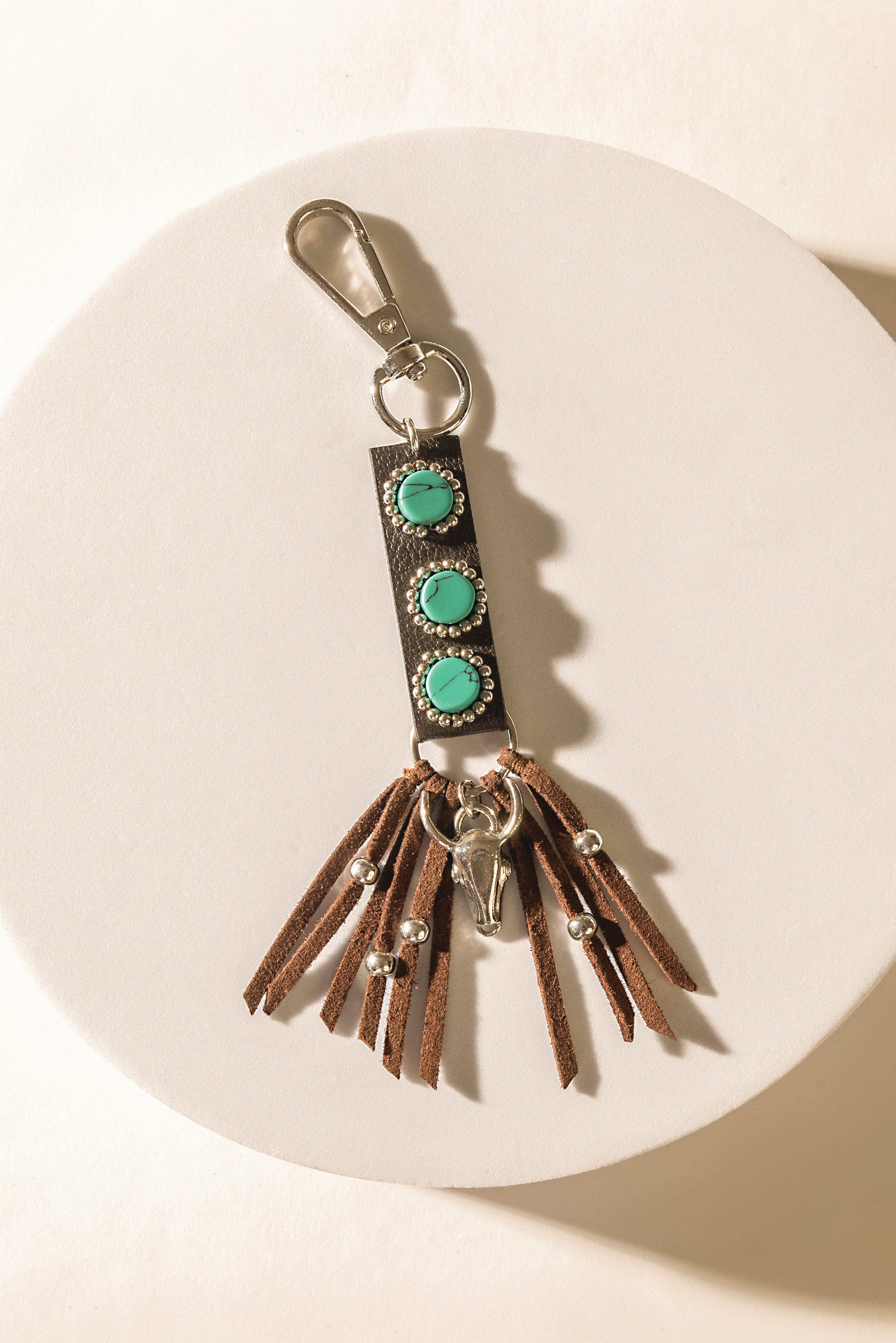 Adventurer Leather Keychain in Mocha Brown