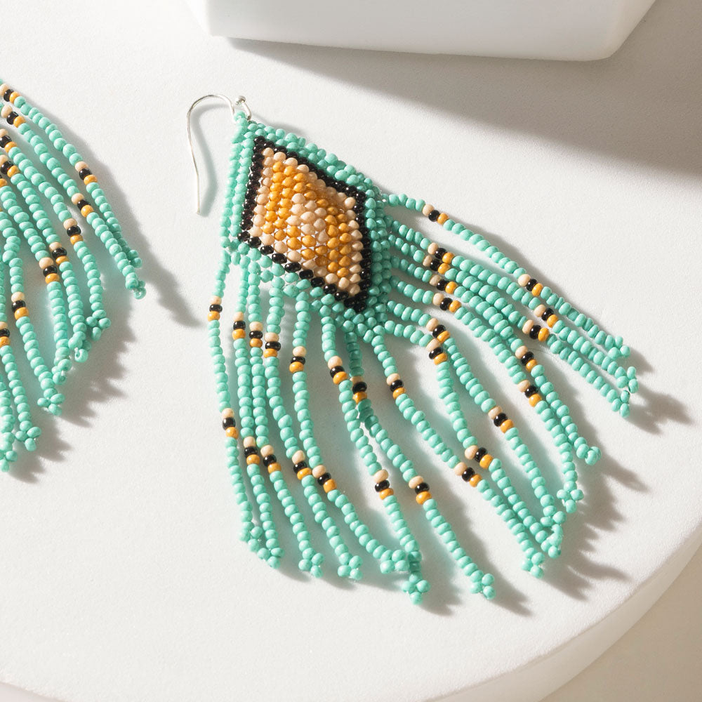 Dakota Diamond Earrings in Sky Teal