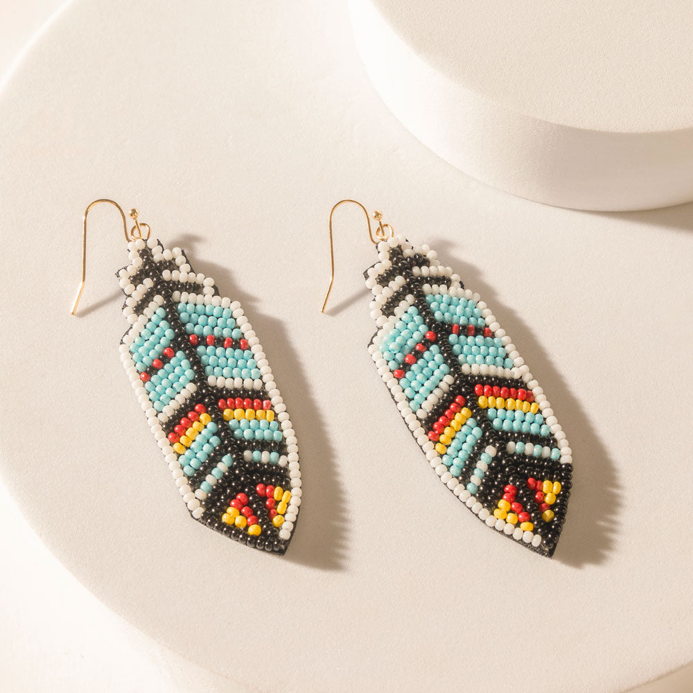 Zuni Feather Earrings in Skyfall Blue