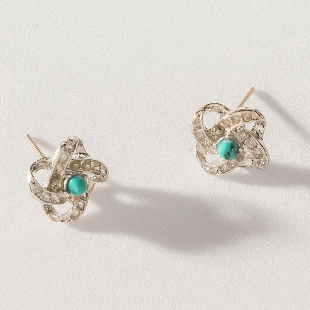 Turquoise Trails & Silver Tales Set of 16 Earrings