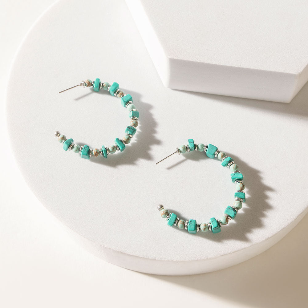 Turquoise Trails & Silver Tales Set of 16 Earrings